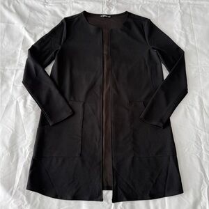 Black Open Front Lightweight Coat